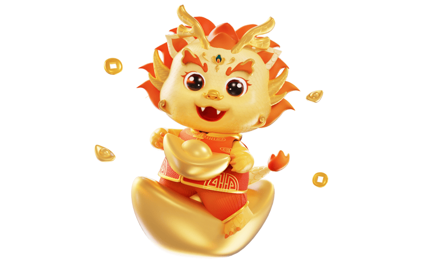 新春春节过年除夕龙年3D立体C4D中国风金色龙免抠元素