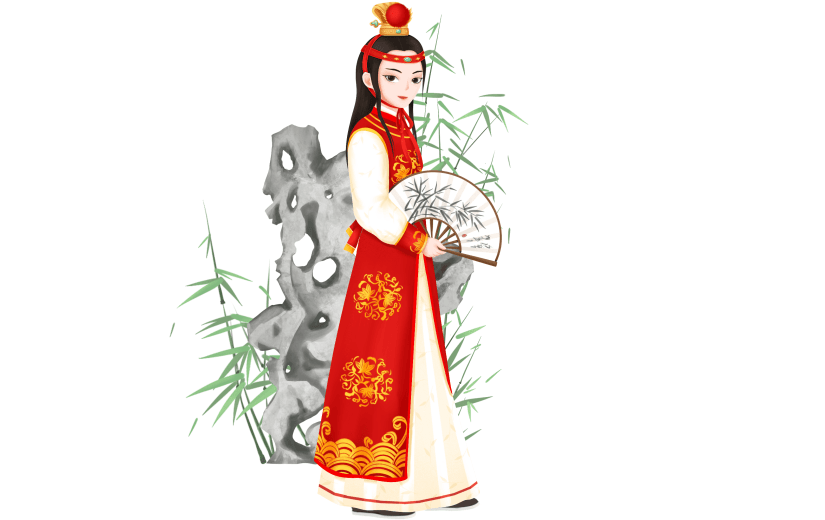 中国风人物插画贴纸-贾宝玉