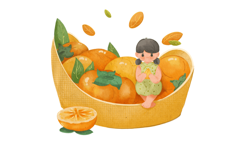 版画水墨-重阳节美食元素贴纸