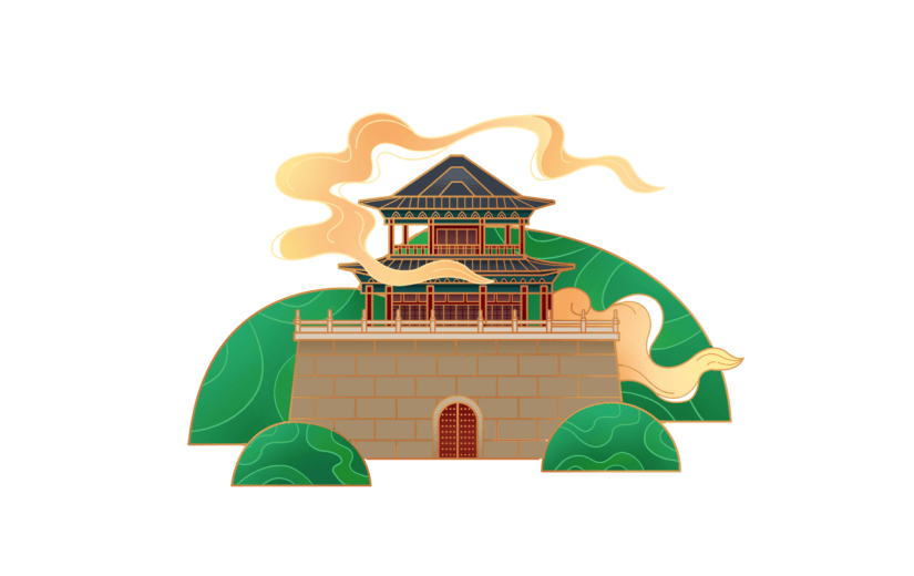中国风-国潮建筑元素插画7