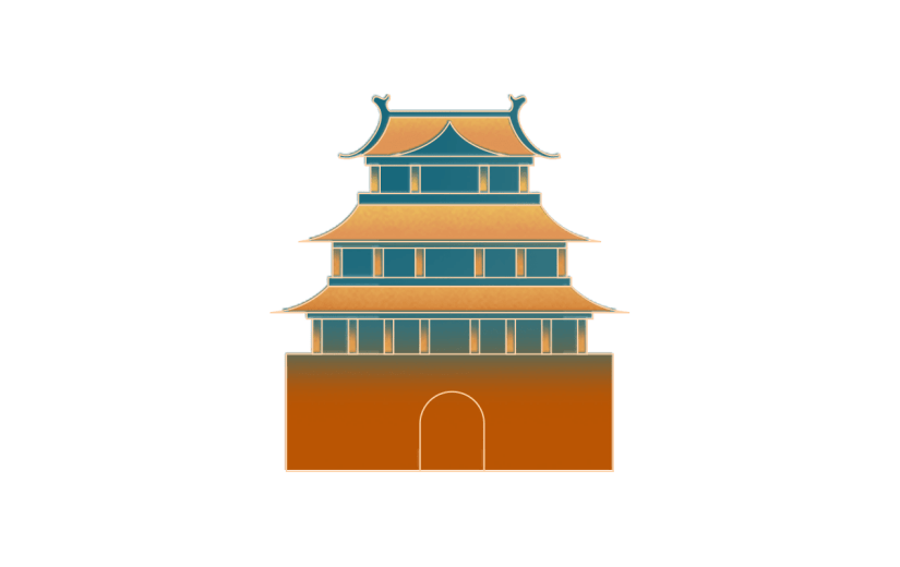 中国风国庆节塔元素贴纸