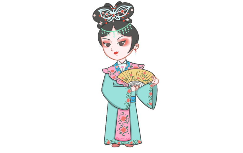 手绘-高甲戏Q版人物贴纸4