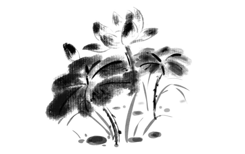 简约水墨画贴纸