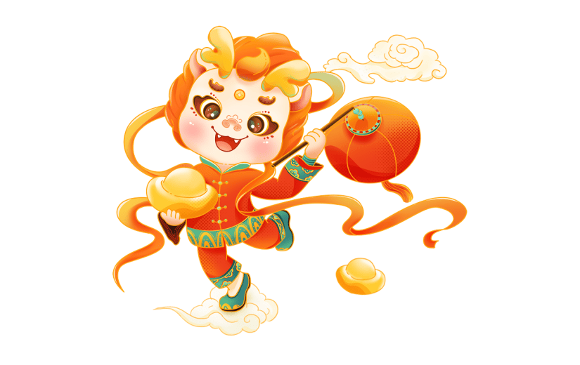 春节龙年新年新春过年除夕中国风国潮龙组合元素素材