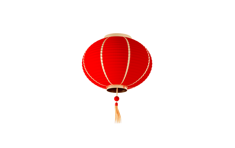 3d感春节灯笼元素贴纸