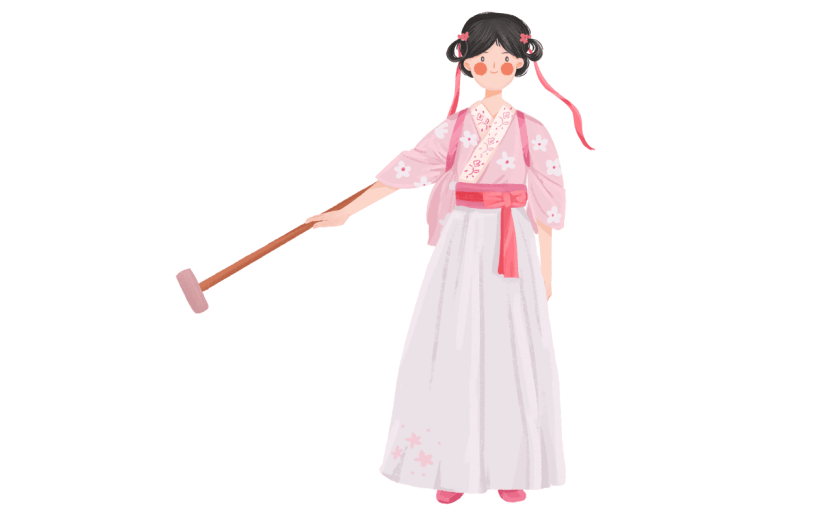 手绘-中国风少女人物插画贴纸9
