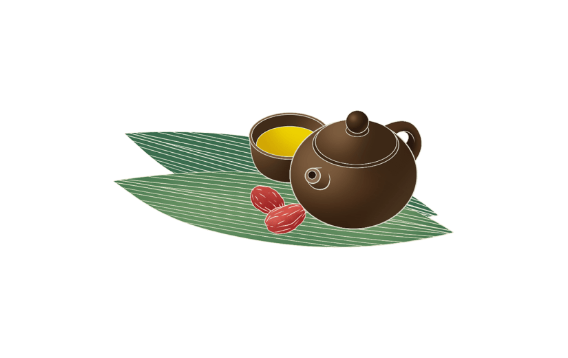 卡通感端午节茶壶元素贴纸