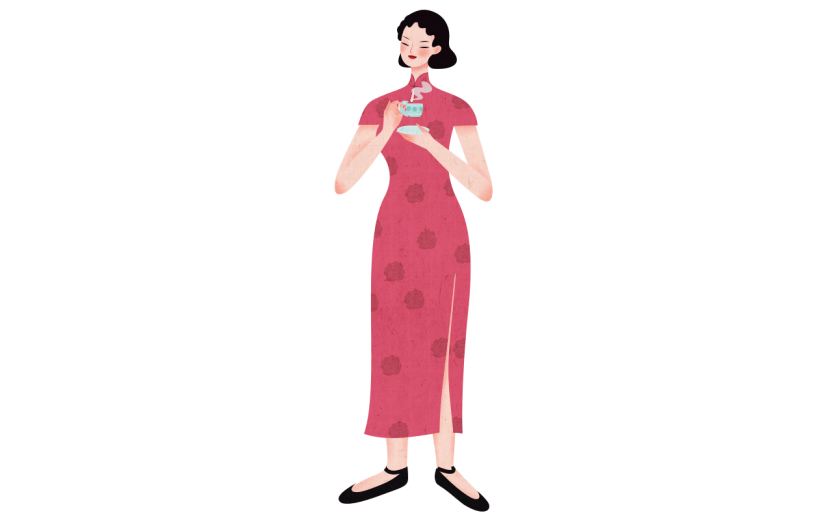 中国风-人物插画-民国女性
