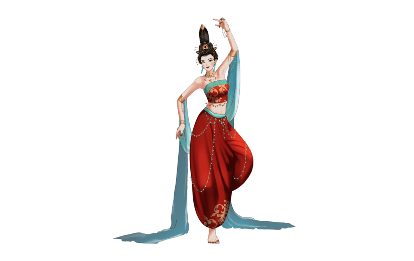 中国风-手绘人物插画-古风女性