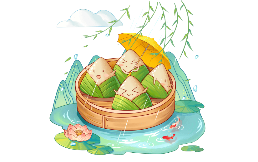 手绘-端午节大尺寸贴纸2-粽子