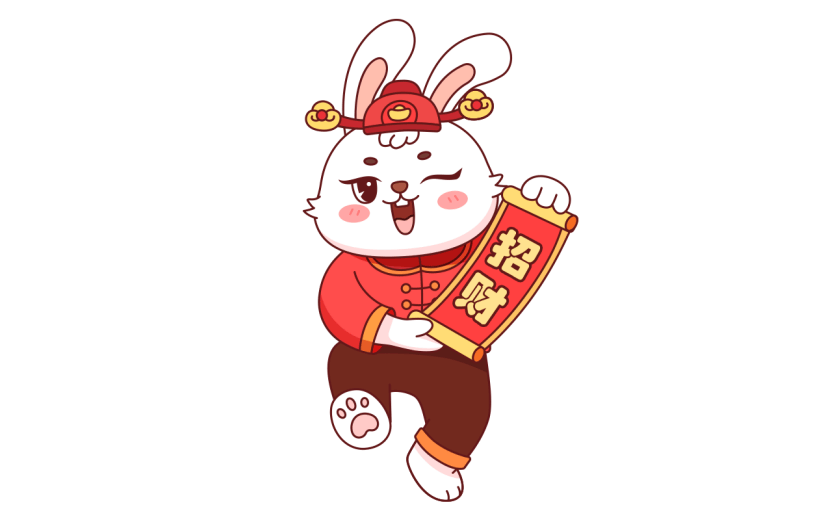 中国风春节兔子元素贴纸