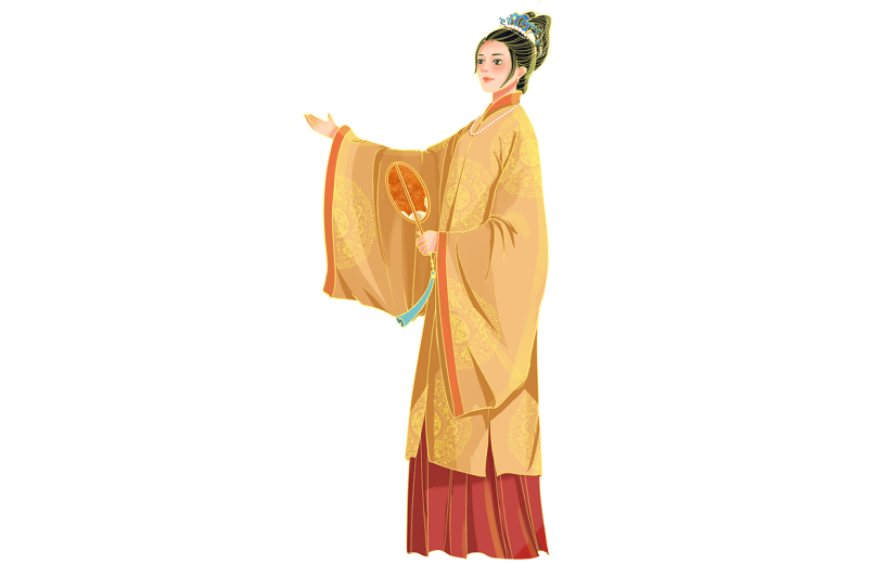 中国风-七夕元素金边贴纸-织女5