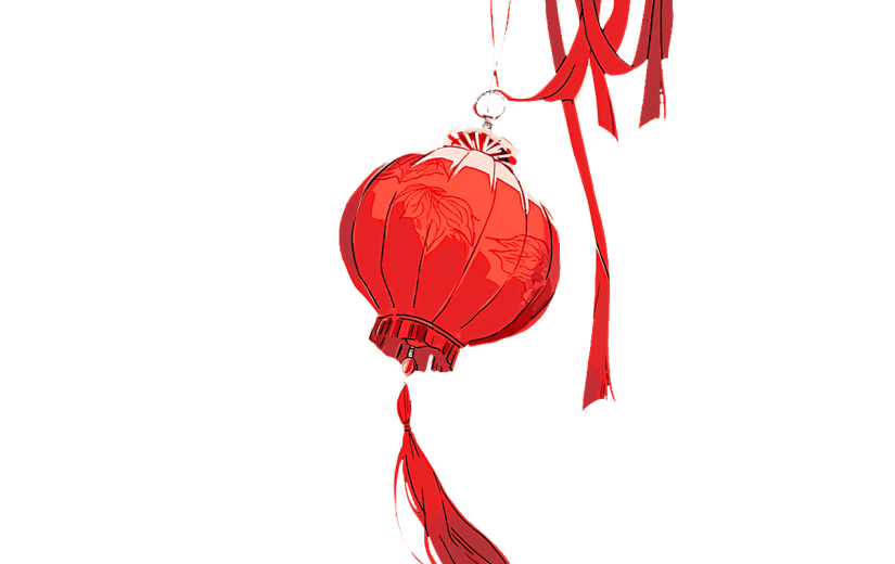 中国风红色灯笼贴纸