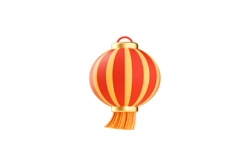 卡通感春节灯笼元素贴纸