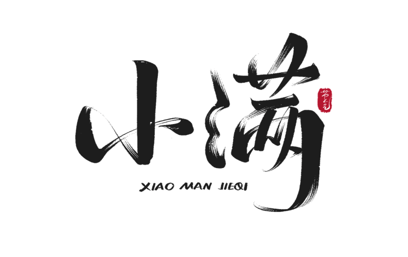 二十四节气小满通用印章组合小满文字标题艺术字元素素材