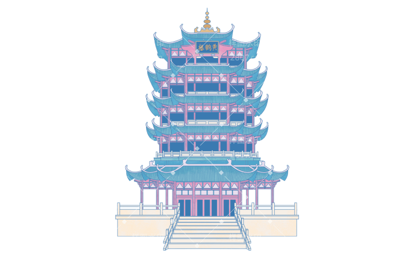中国风-传统建筑元素插画8
