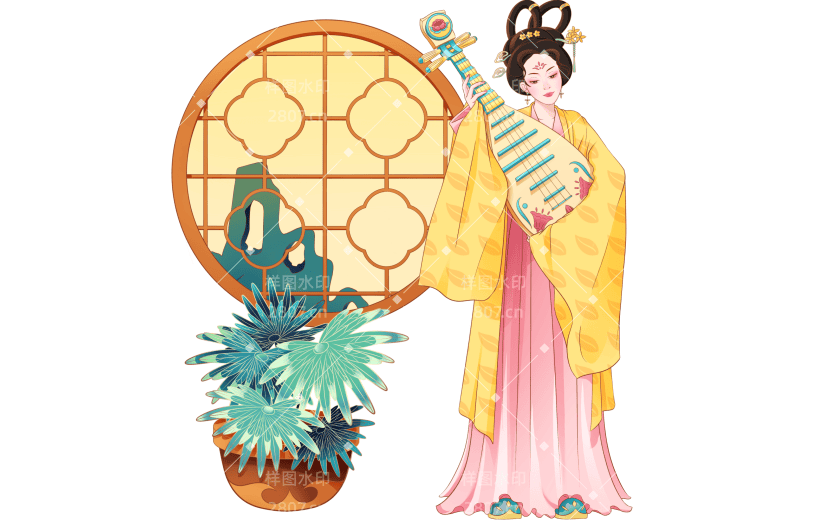 中国风古风美女人物插画