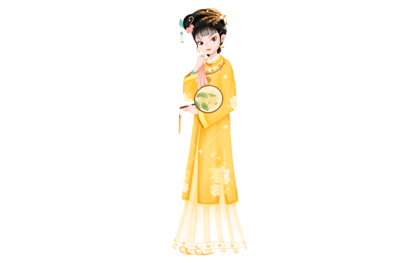 中国风-人物插画-薛宝钗