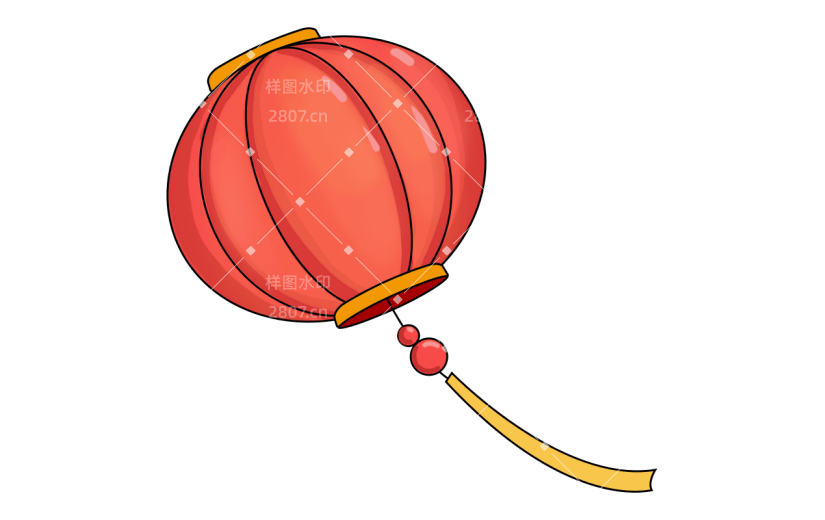 中国风春节灯笼元素贴纸