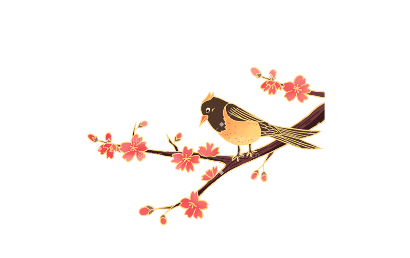 中国风鸟元素贴纸