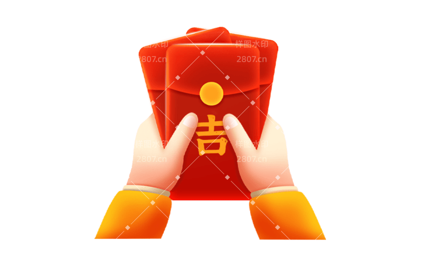 卡通感春节红包元素贴纸