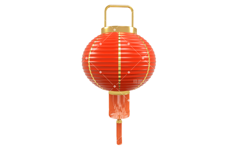 卡通感3D元素灯笼元素