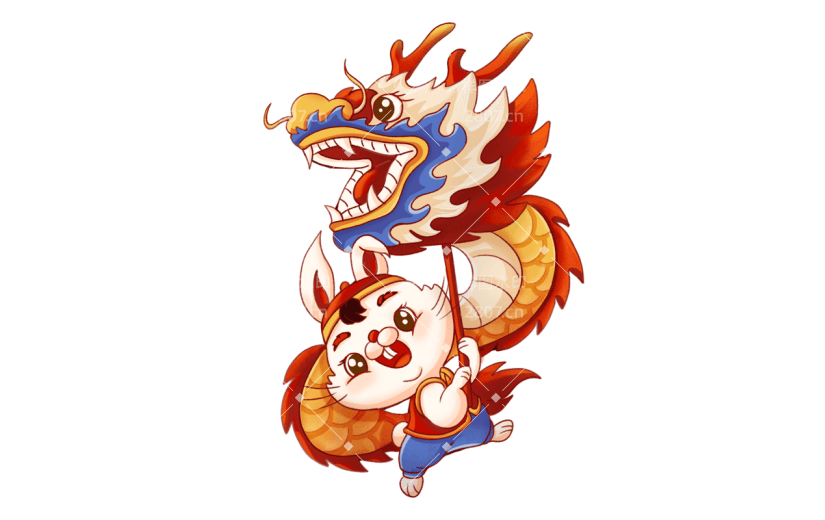 中国风春节兔子元素贴纸