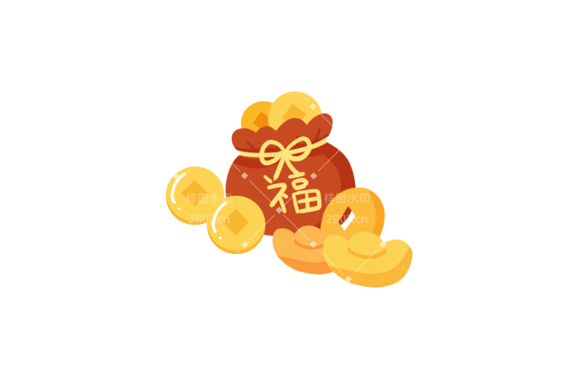 中国风春节福袋元素贴纸