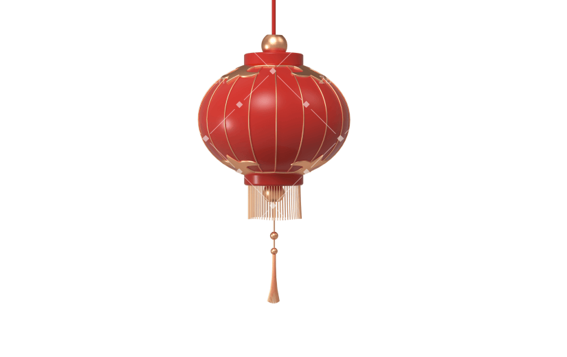 红色喜庆元宵节灯笼3D元素4
