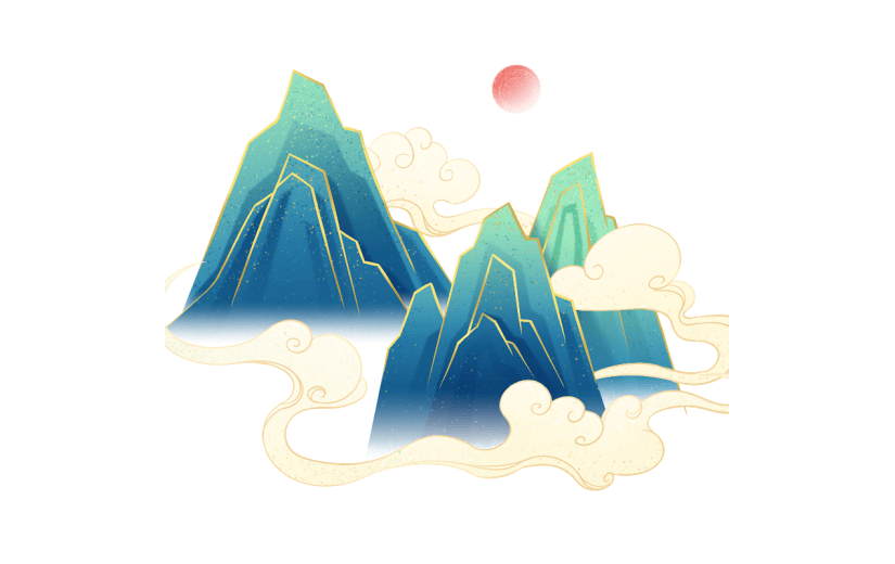 通用中式中国风国潮山水元素