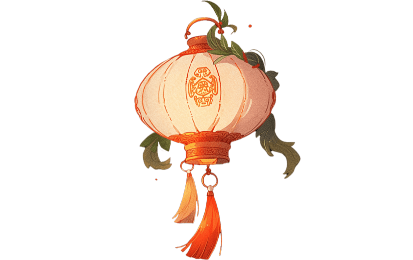 中国风红色灯笼贴纸