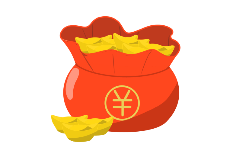 手绘-金融理财贴纸套系-钱袋