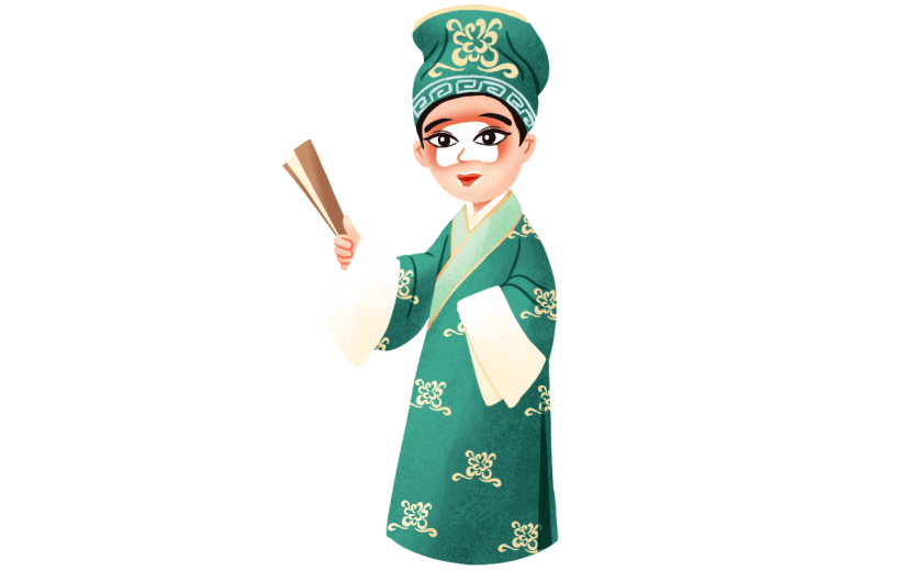 手绘-京剧人物元素常规贴纸