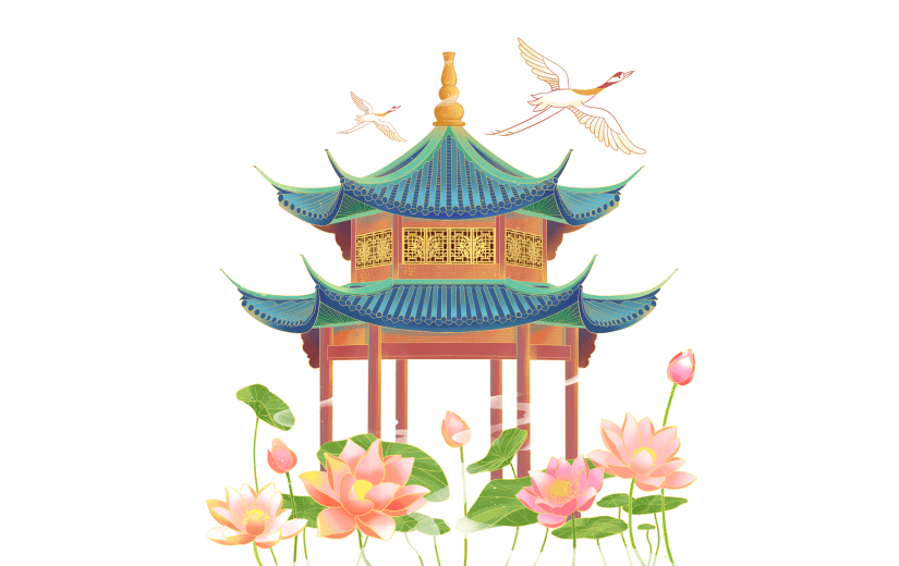 中国风-国潮建筑元素贴纸5