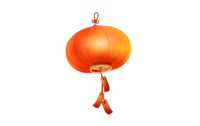 红色喜庆中式灯笼新年元素