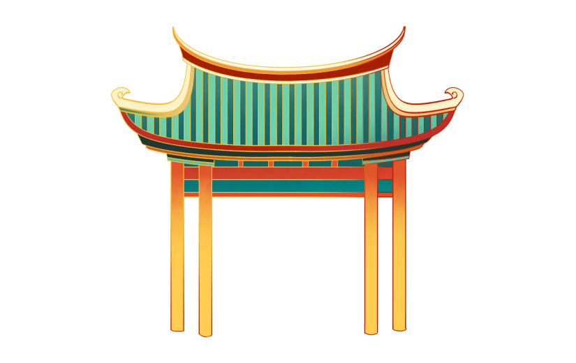 大门中国风中秋节元素贴纸