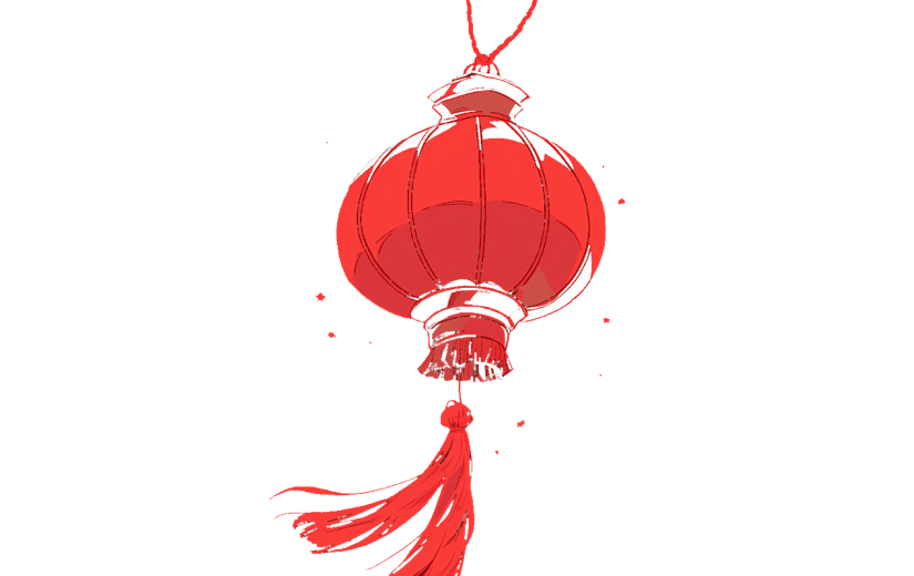 中国风红色灯笼贴纸