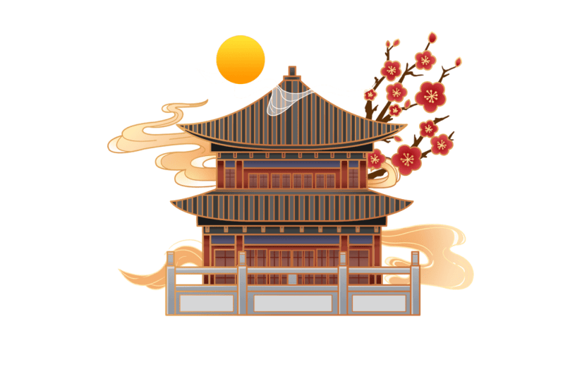 中国风-国潮建筑元素插画9