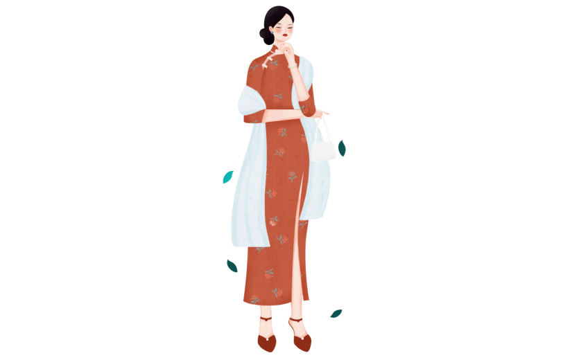 中国风-人物插画-民国女性