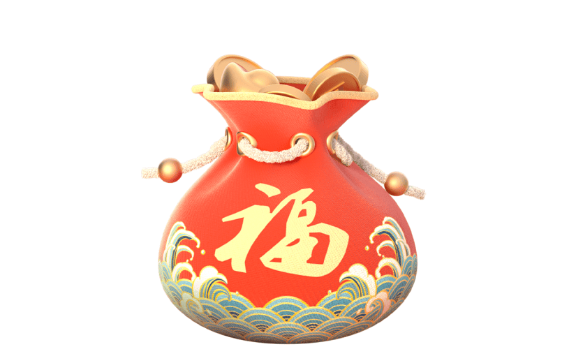 立体感春节福袋元素贴纸