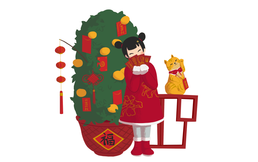 牛年新春人物场景大尺寸
