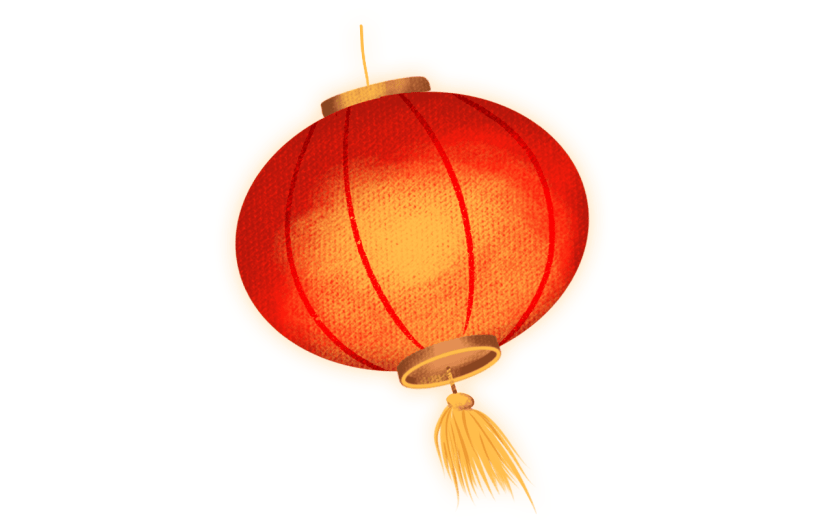 卡通感春节灯笼元素贴纸