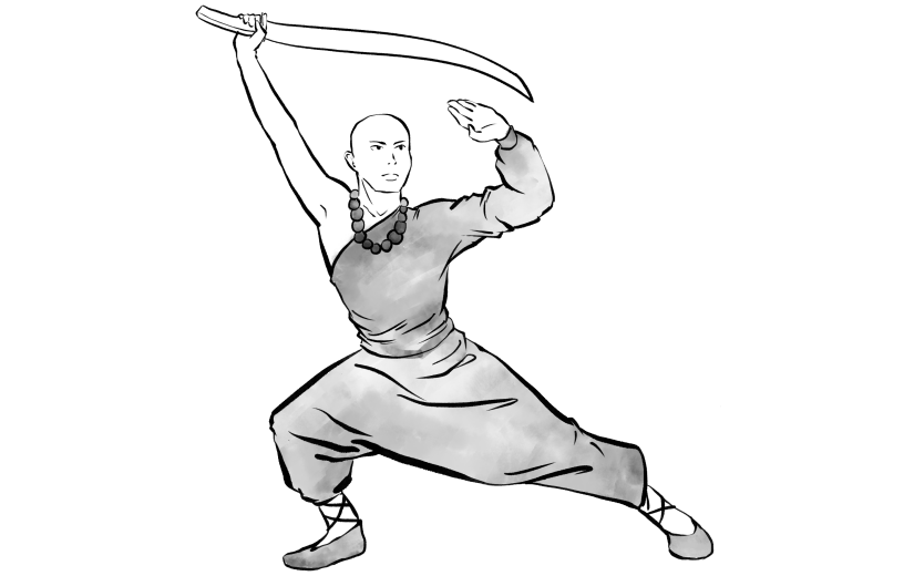 中国风-水墨武侠人物插画贴纸4