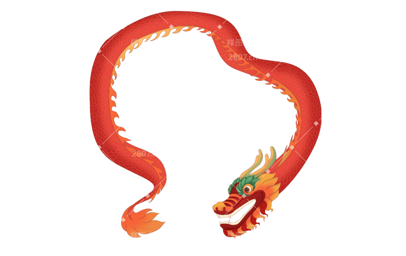 中国风国庆节龙元素贴纸
