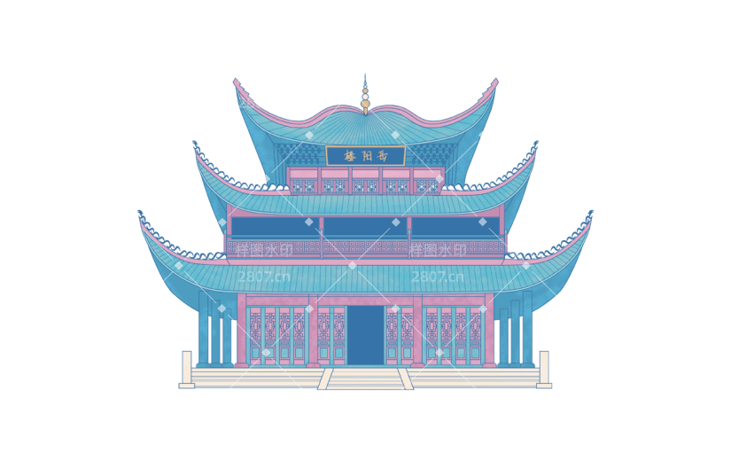 中国风-传统建筑元素插画2