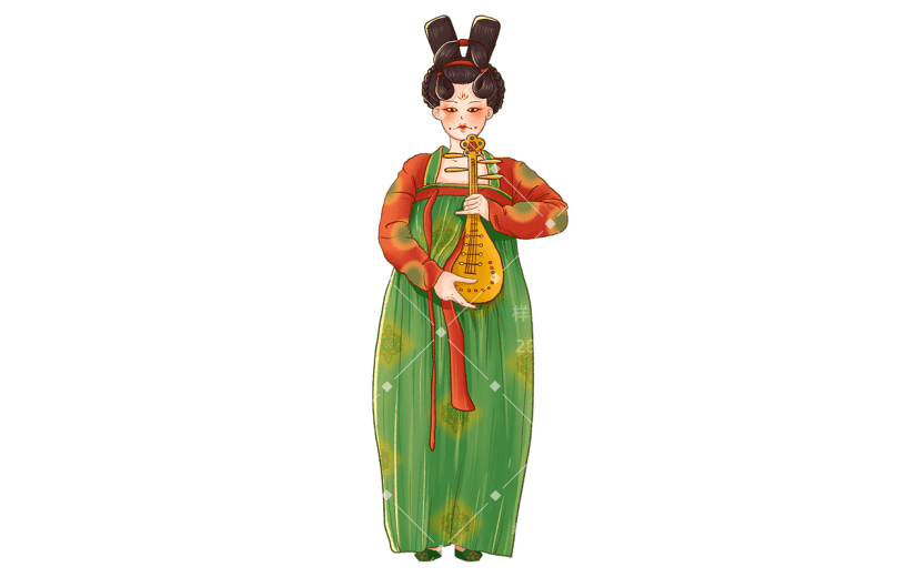 穿裙子的仕女形象人物元素