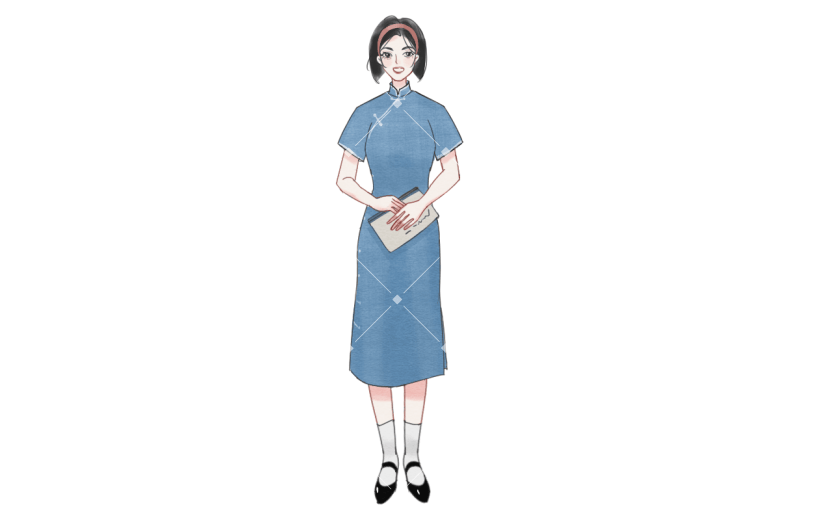 手绘-民国女性人物插画8
