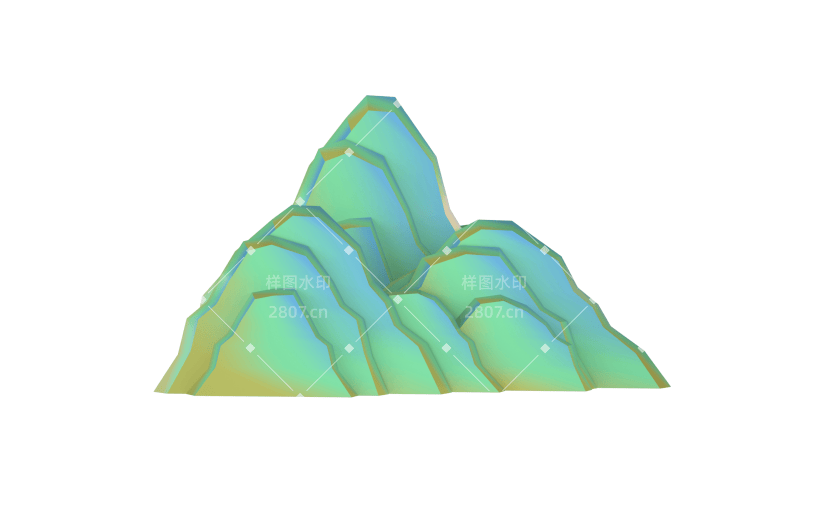 3D国潮-山峰渐变4