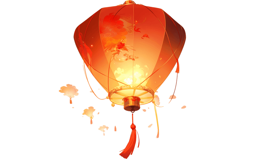 中国风红色灯笼贴纸