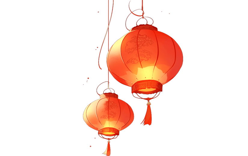 中国风红色灯笼贴纸